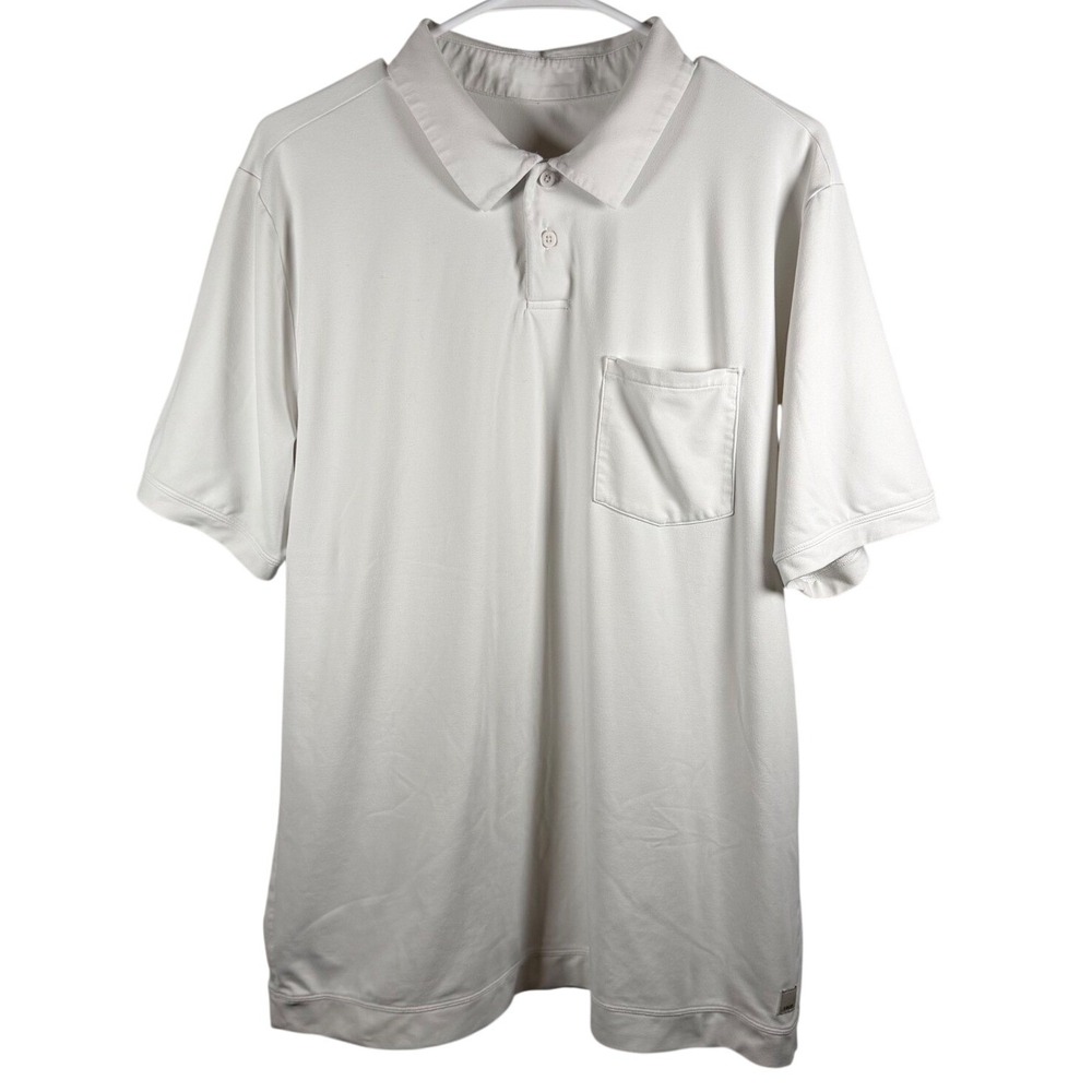 Vuori Ace Mens Short Sleeve Pocket Polo Shirt White Performance Activewear Large